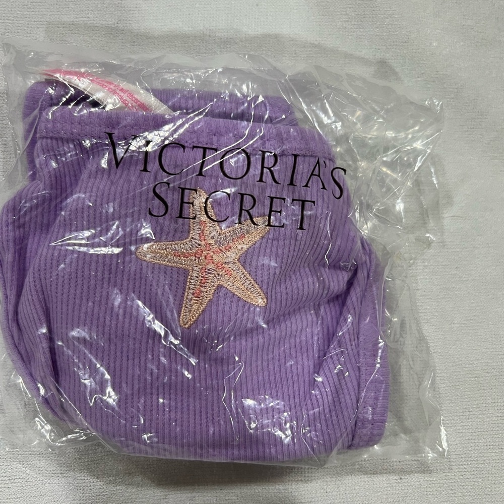 NEW NIP VS PINK victoria secret bikini panty underwear XL purple starfish - Picture 6 of 7